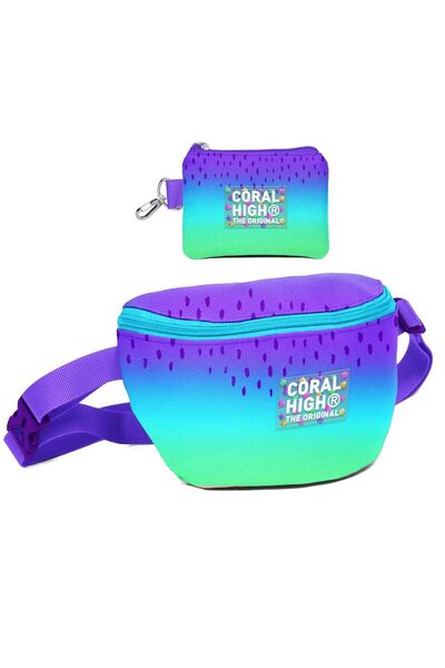 Coral High Fete - Set de genți de talie și portmonee cu model violet liliac