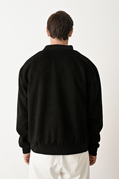 İLKCET MODA Ανδρικό παλτό με φερμουάρ με λαιμόκοψη V