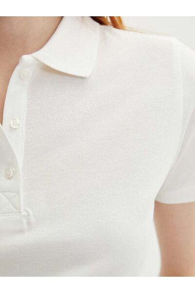 LC Waikiki Lcwaikı Polo Collar Plain Short Sleeve Cotton Women's T-Shirt