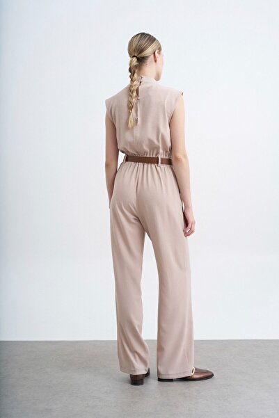 Suziş Stone Colored Women's Jumpsuit - Belted, Model 51023