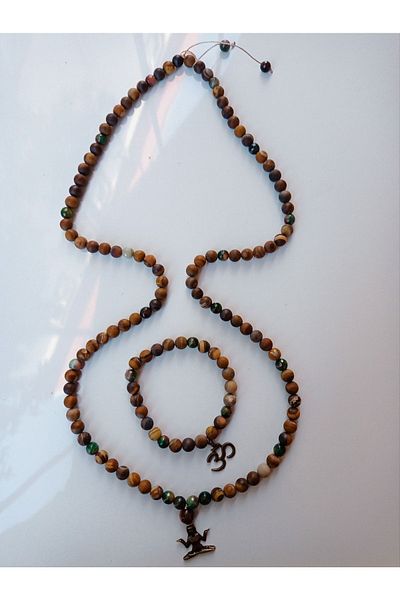 PİRAMİGO 108 Piece Trowel and Bracelet Set
matte Necklace Tiger Eye And Chrysoprase Pure Natural Stone Tibet