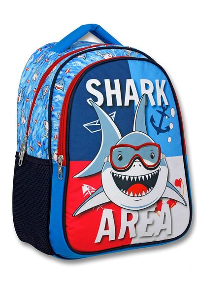 ÜMİT ÇANTA Cennec Navy Blue Shark Primary School Backpack and Lunchbox Set - Boy