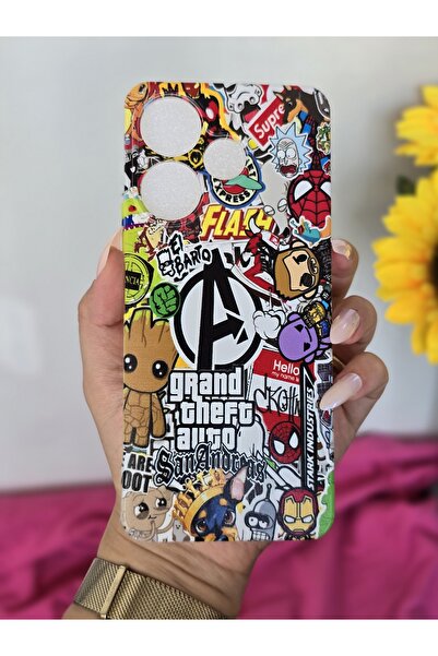 SUPER FRAME حافظة هاتف شفافة مطبوعة متوافقة مع هاتف Xiaomi Redmi 13