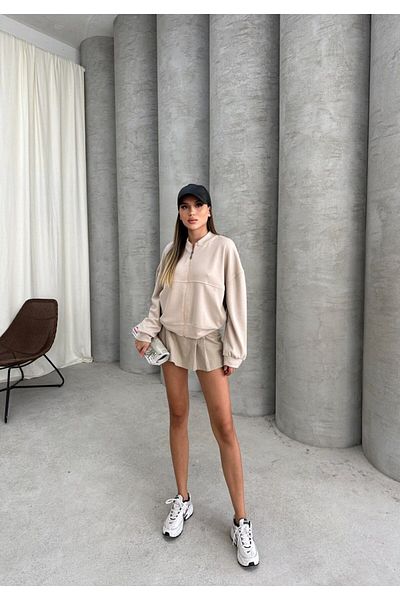 İLKCET MODA Φούτερ Bomber με φερμουάρ Modal Fabric