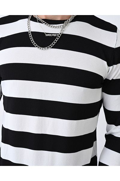 İLKCET MODA Πλεκτό φούτερ με χοντρές ρίγες