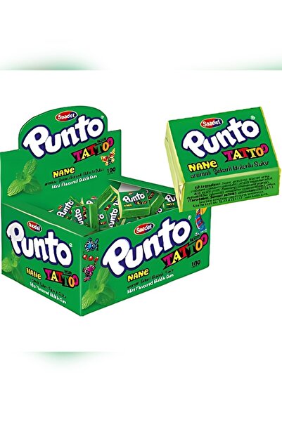 SAADET PUNTO TATLI SAKIZ TATTTO NANE AROMALI DÖVMELİ SAKIZ 100 ADET
