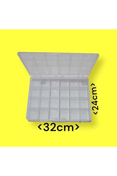 erdoğan hobi Organizer Box with Lid 24 Compartments Bead Box Material Box Organizing Box Multi-Purpose Box
