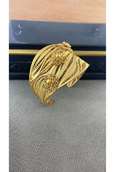 Midyat Artuklu Gümüşçülük Telkârî Gümüş Altın Kaplama Gümüş Bilezik