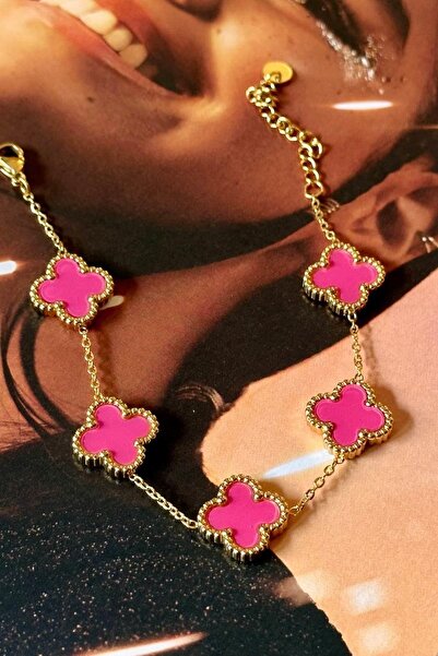 ANGELSS JEWELLERY سوار فان كليف الوردي (سوار من الفولاذ الوردي البرسيم)