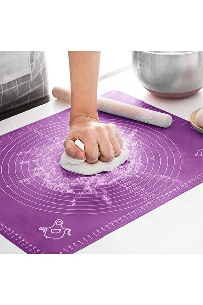 HOLLYHOME Silikon Hamur Açma Matı 40*60 Cm Büyük Boy Mor