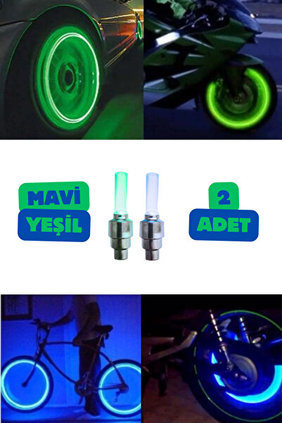 Vekorr 2 Farklı Renk Hareket Sensörlü Tekerlek Sibop Işık Araba Motorsiklet B...