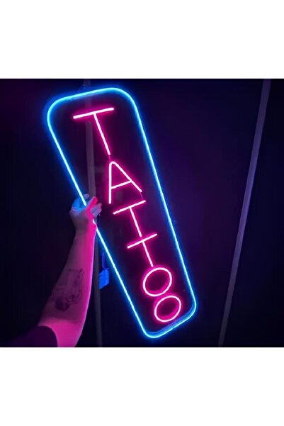Pleksistore Tattoo Dövme Neon Led Işıklı Yazı 70cm
