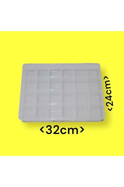 erdoğan hobi Organizer Box with Lid 24 Compartments Bead Box Material Box Organizing Box Multi-Purpose Box