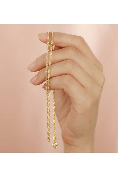 Boris Silver Altın Kaplama 45 Cm Singapur Zincir