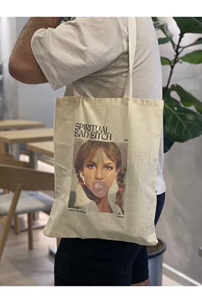 redame Britney Spears Spiritual Bad Bitch Y2K Retro Unisex Bez Çanta Tote Bag