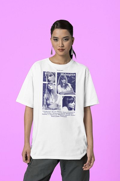 SEVBANO Tricou oversize unisex cu imprimeu Taylor Swift Midnights