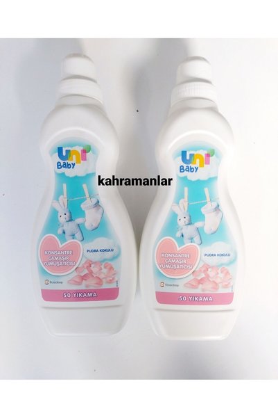 YEŞİLLİ STORE Unı baby pudra kokulu konsantre yumuşatıcı 2 adet 1200 ml