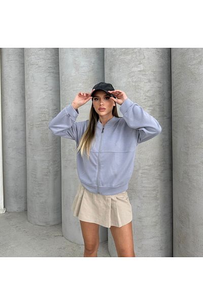 İLKCET MODA Φούτερ Bomber με φερμουάρ Modal Fabric
