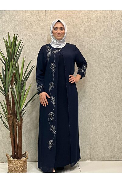 Butik büyük beden فستان سهرة بتصميم أوراق الشجر