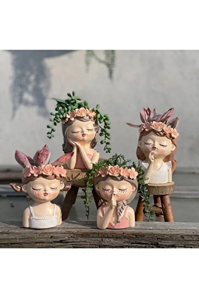 El Yapımı 4 Lü Set Dekoratif Lady Kızlar