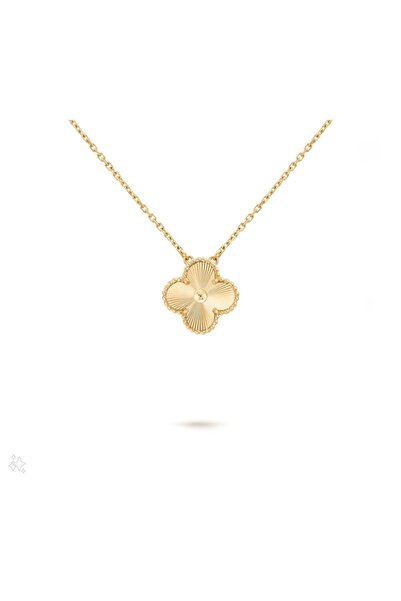 ANGELSS JEWELLERY Çelik Vintage Alhambra Model İthal Altın Renk Tek Kolye