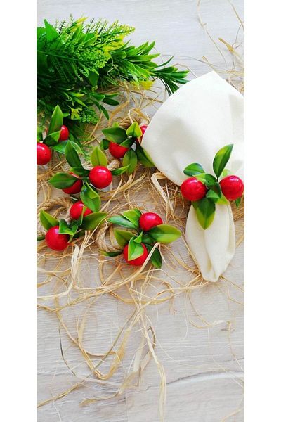 CWolf Cherry Bunch 6-Piece Napkin Ring
