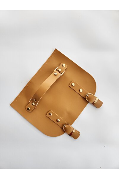 FERİHA HOBİ AKSESUAR حقيبة جلدية محبوكة مقاس 20 سم مغلقة - إبزيم مزدوج