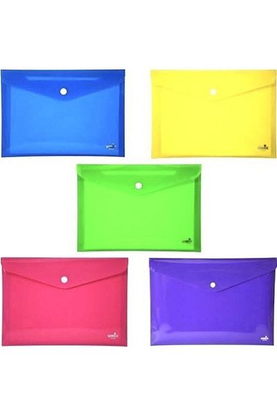 Umix Snap Envelope File A4 5 Colors 300 Micron Thickness 5 Pack