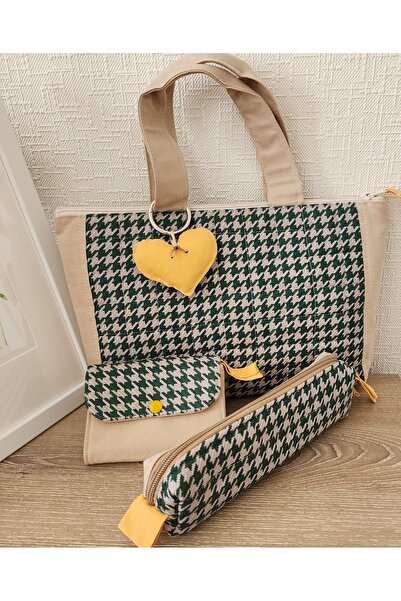 myyasminhome Kitap & Tablet Çantası , Kalemlik ve Cüzdan Set