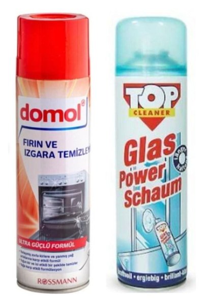 Top Cleaner Glas Power Schaum Cam Temizleme Köpüğü + Domol Fırın Ve Izgara Te...