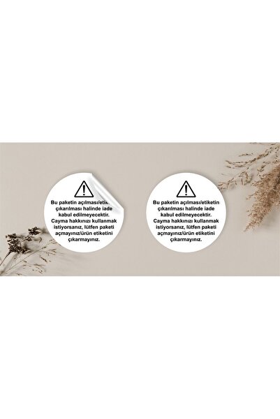 anka design Hijyen Etiketi Sticker Kuşe 48 Adet Yuvarlak Gıda-Kırmızı Cayma H...