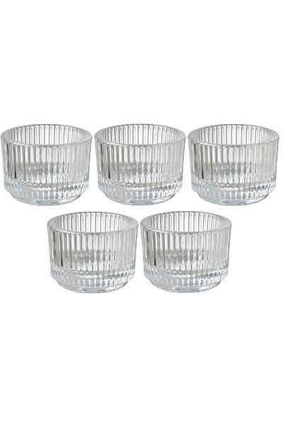 IKEA 5 Pieces Std Finsmak Classic Translucent Glass Jam Holder
