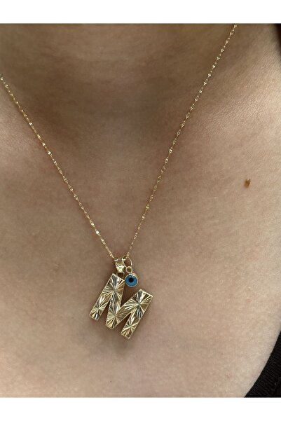 Hakan Güler Kuyumculuk Altın 3 Boyutlu M Harfli Aynalı Zincir