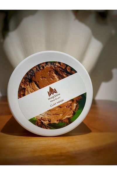 MagGlow Acne Clay Mask - Acne, Anti-Blackhead, Applying Brush - 100 ml - Mag-clay