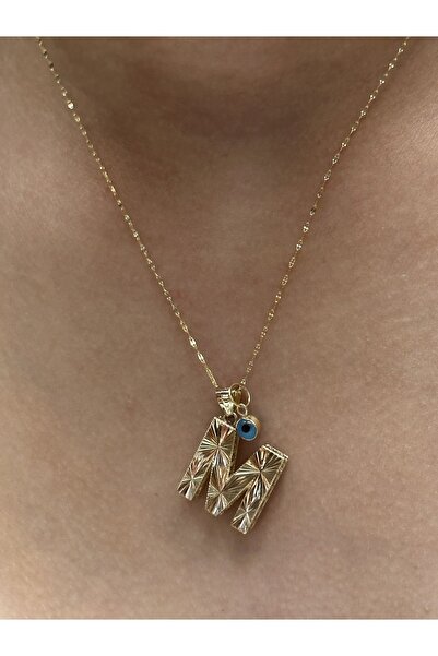 Hakan Güler Kuyumculuk Altın 3 Boyutlu M Harfli Aynalı Zincir