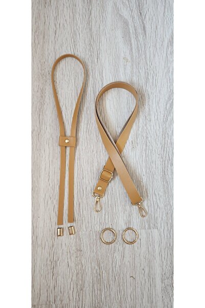 NAZENİN HOBİ AKSESUAR طقم قلادة من الجلد ومجموعة حلقات زنبركية