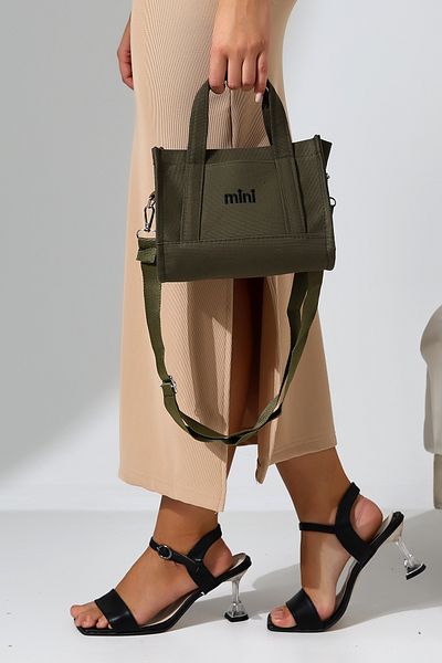 Bagzone MINI EMBROIDERED SMALL CANVAS SHOULDER BAG