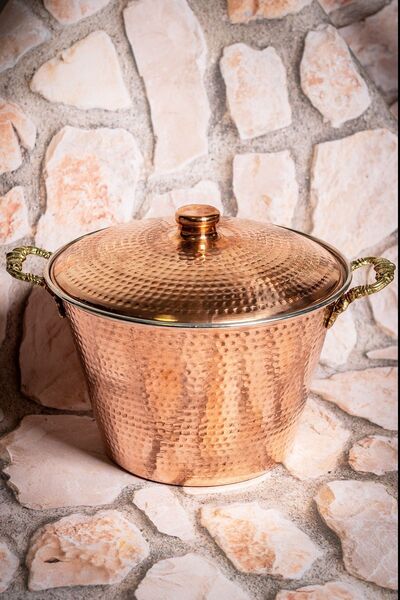 Handygoo Nefertum Dövme Bakır Perde Pilavı Tenceresi