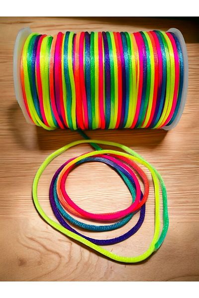 erdoğan hobi Braiding Thread Neon Color Marbled Rat Tail Flush Thread Hair Braiding Thread Bag Knitted Thread Macrame Thread