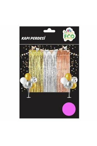 eğlencemarketi Κουρτίνα Πόρτας Φούντα 70cm x 2μέτρα Ροζ