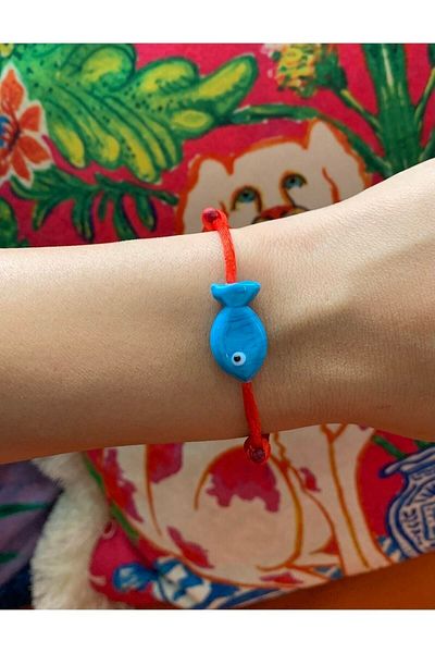 Misto Aksesuar Murano Glass Beaded Fish Bracelet