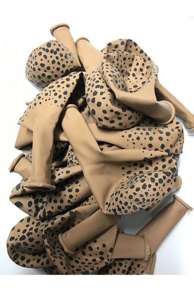 eğlencemarketi Safari Cheetah Patterned Balloon 5 Pieces Desert Sand