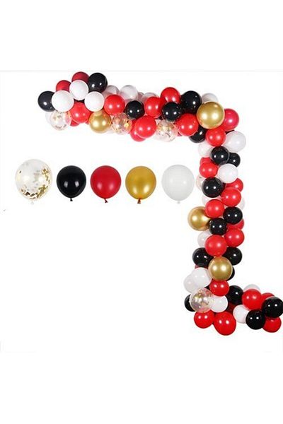 eğlencemarketi 10 Meters Red Combination Chain Balloon Sets