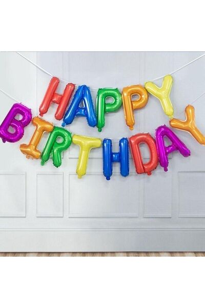 eğlencemarketi Happy Birthday Folyo Balon Seti Rengarenk