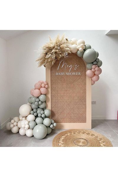 eğlencemarketi Retro Sea Sand Pink Blush and Stone Balloon Chain 100 Pieces