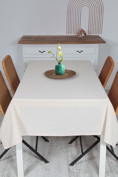 Bedinn Natural Tablecloth Plain Cotton Linen Authentic