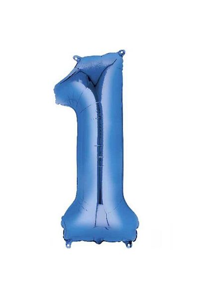 eğlencemarketi 40 Inch 100 Cm Blue Foil Number Balloon 1