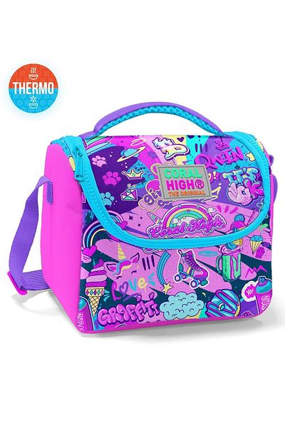 Coral High Kids Graffiti Patterned Thermo Lunchbox 11760