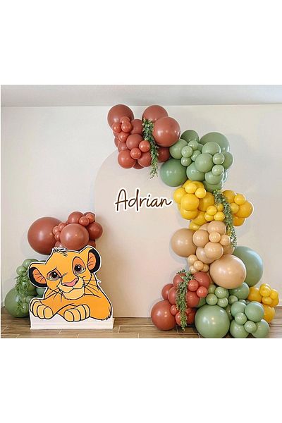 eğlencemarketi Pastel Burnt Orange Eucalyptus Turmeric and Desert Sand Balloon Chain 100 Pieces
