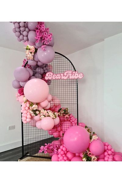 eğlencemarketi 100 Pieces Retro Powder Pink and Pink Fuchsia Macaron Balloon Chain